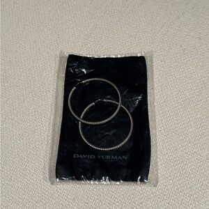 David Yurman Classic Silver cable Hoop Earrings